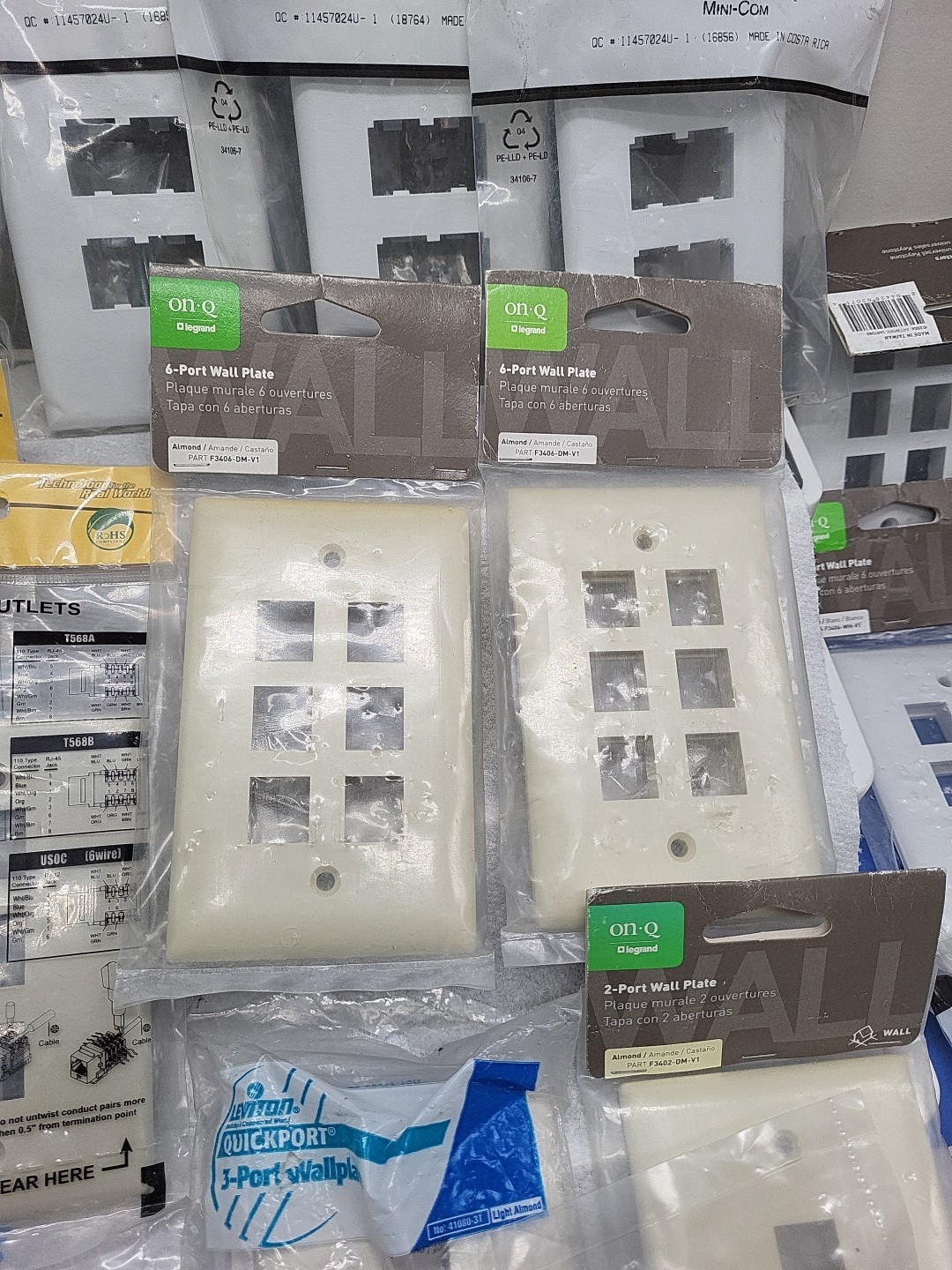 42 Packages Ortronics Other Brands Data Jack Faceplate Wall Plate Cover Lot TA