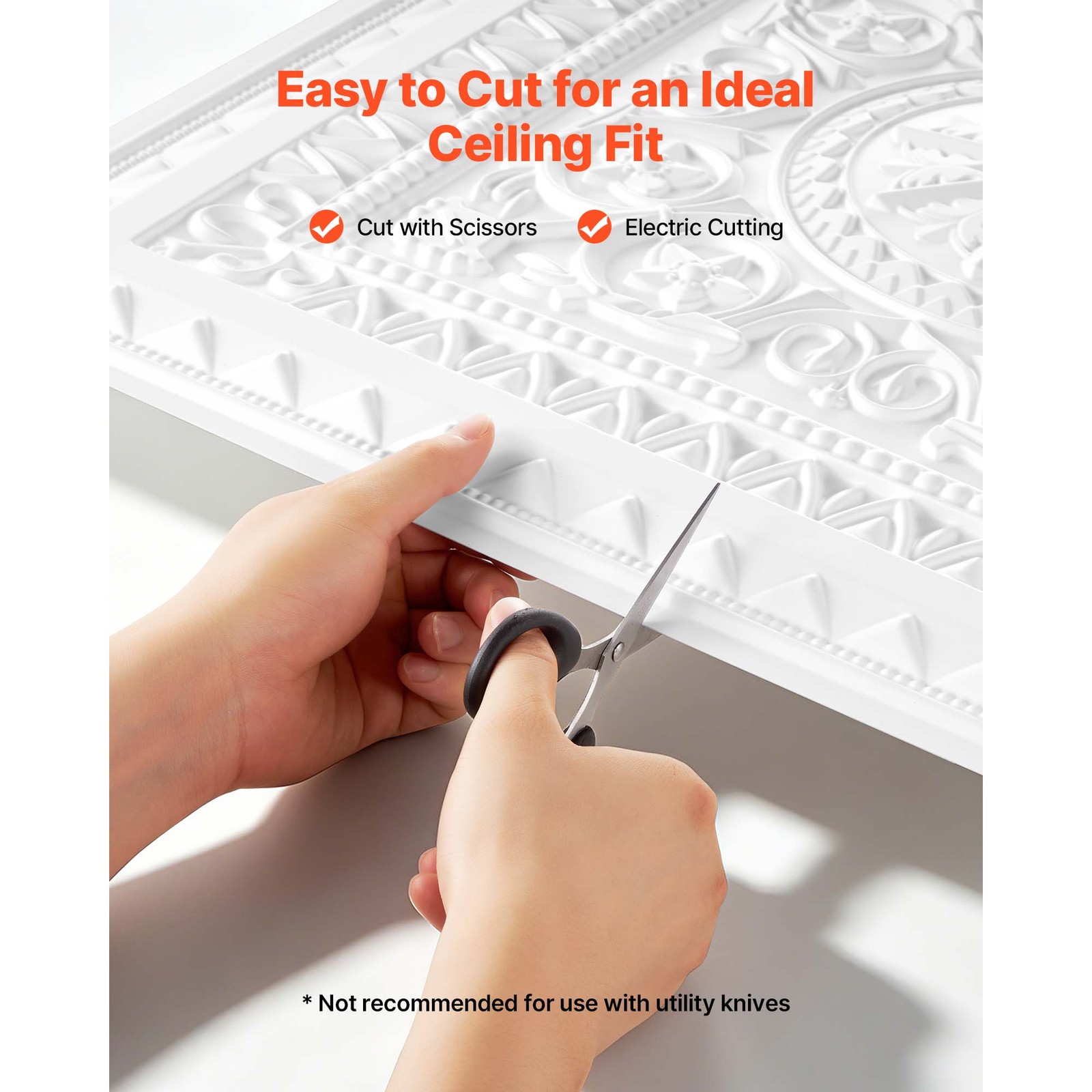 Uimoso 24 x 24 in PVC Ceiling Tiles, 12-Pack, 3D Geometric Design for Interiors