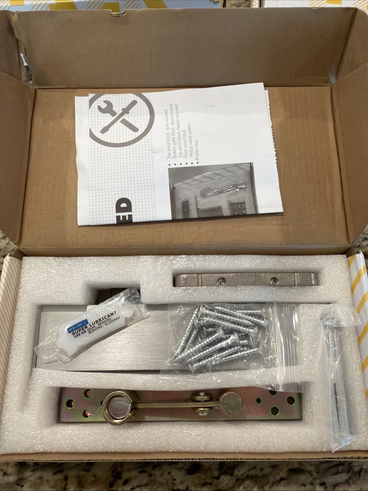 Falkbuilt 30027 Concealed Hydraulic Closer NEW – Aluminum Pivot – Open Hold. NEW