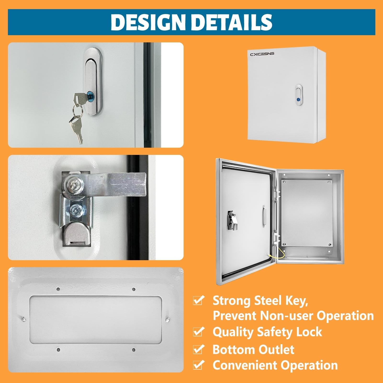 Outdoor Electrical Box 20 x 12 x 10”D NEMA 4X Enclosure Steel Box, Waterproo…