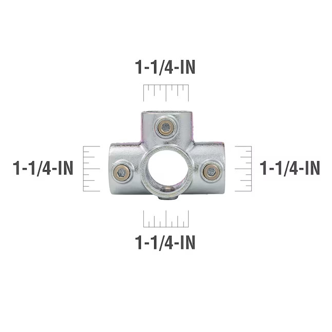 SteelTek 677-606HC 1-1/4″ 90-Deg Silver Galvanized Steel Pipe Cross Tee 737821