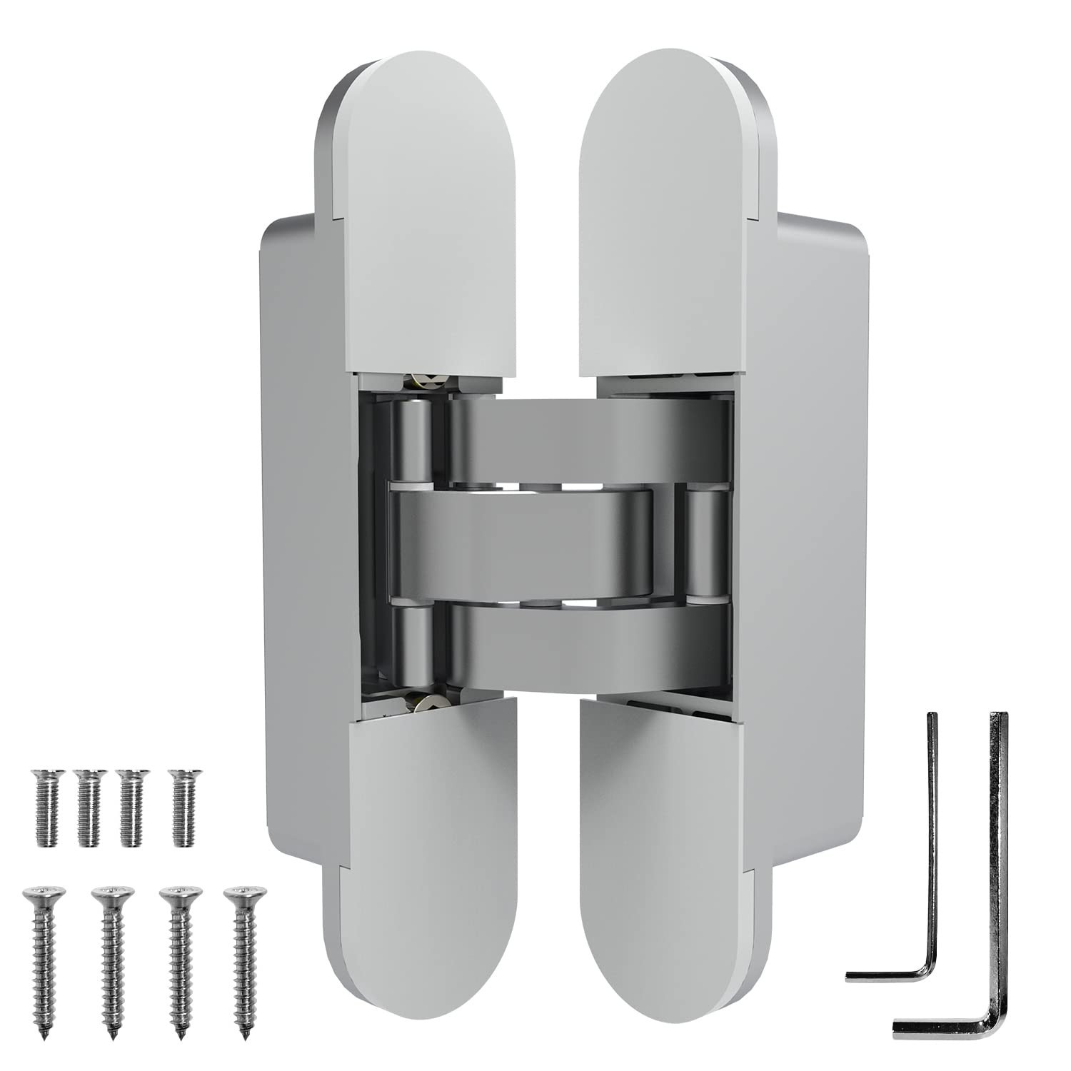 Chrome Invisible Door Hinge 180 Degree Swing, Heavy Duty (135lb) Hidden Door …