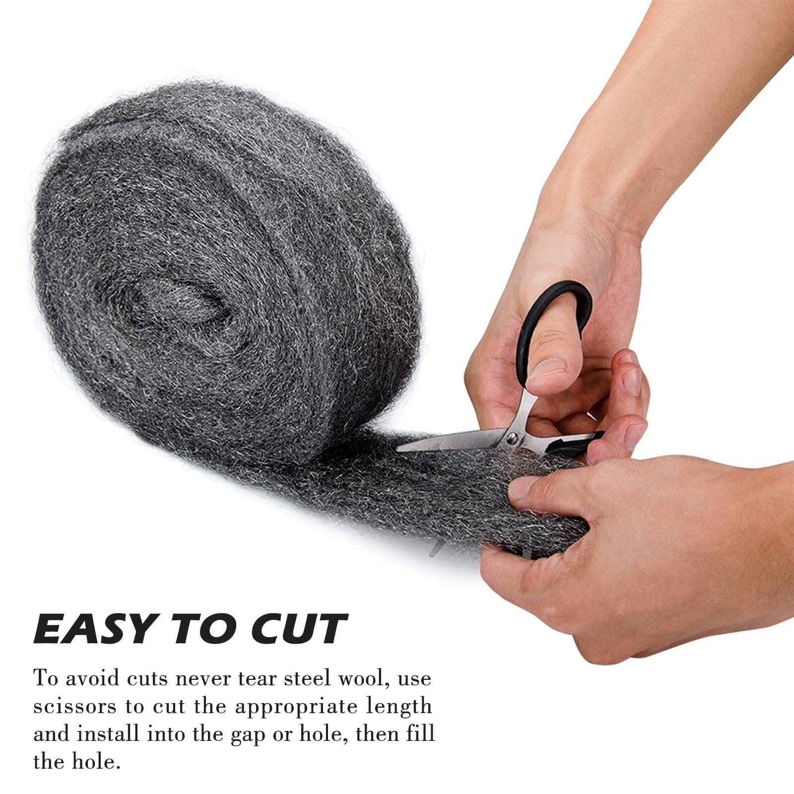 30Ft(10oz) Steel Wool Roll, Coarse Wire Fabric for Pest Control, 30FT