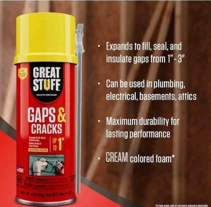 Dow Chemical 157901 Gaps and Cracks Spray Foam Insulation – 12oz