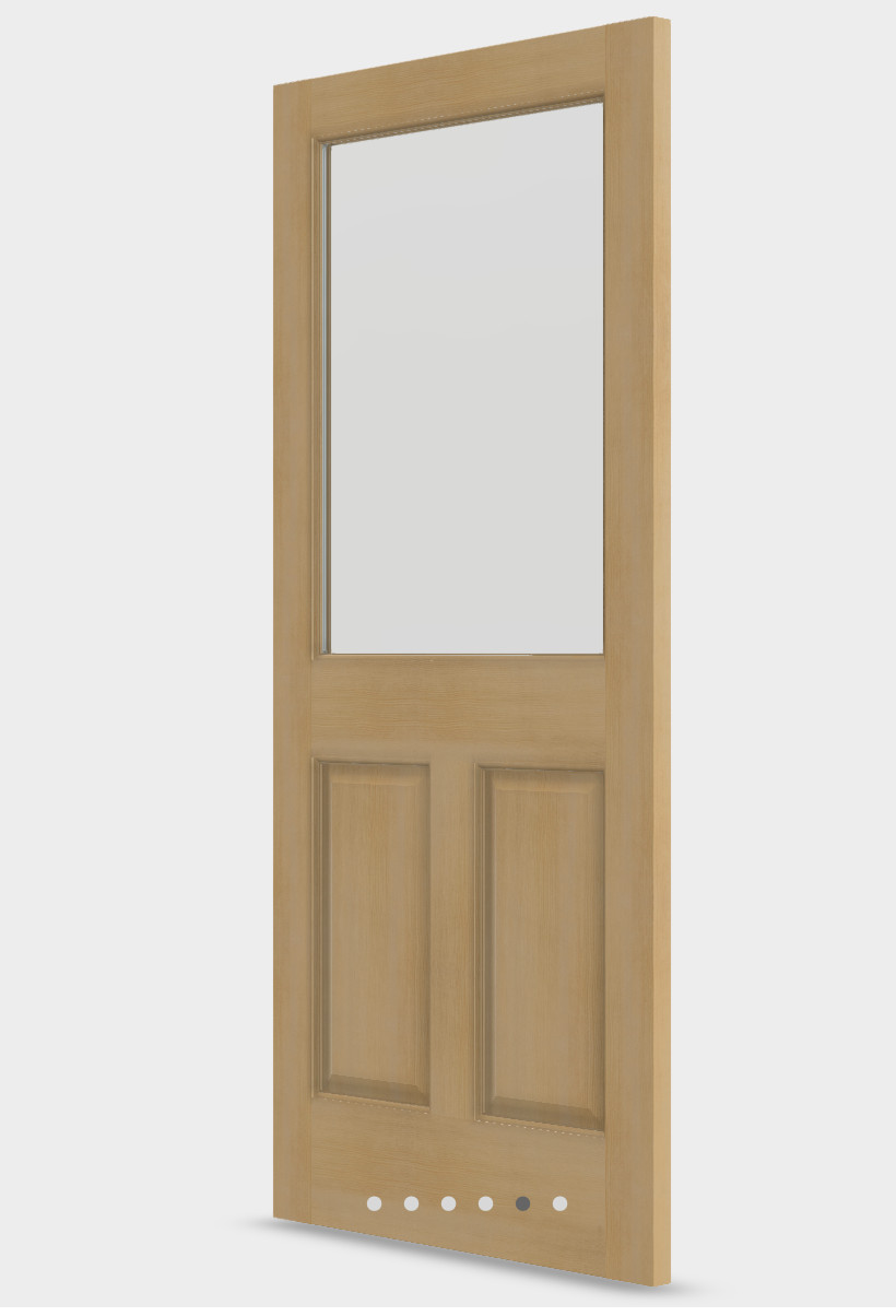 Exterior Hemlock Solid Stain Grade French Doors 1 Lite/Vertical 2 Raised Panels