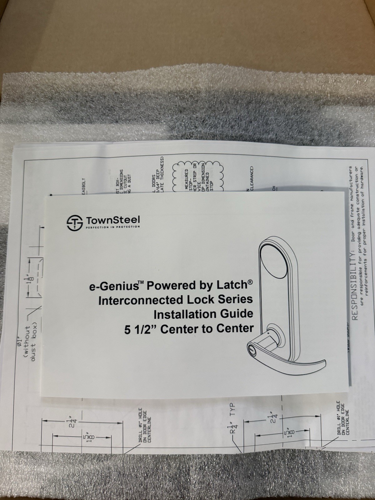 Townsteel e-Genius Powered by Latch Stainless Entry Lock. Finish & Specs: US26D