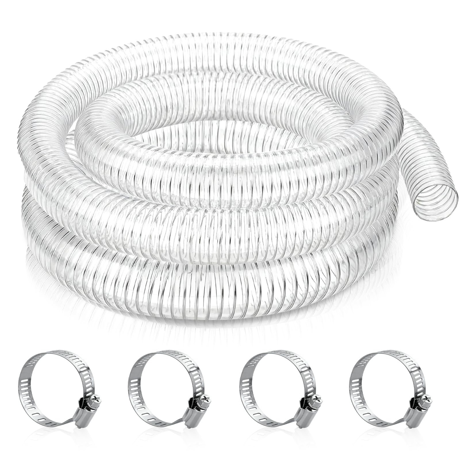 Wocloer 1 Inch ID X 25ft Clear Flexible PVC Hose – Steel 1 Inch, Transparent