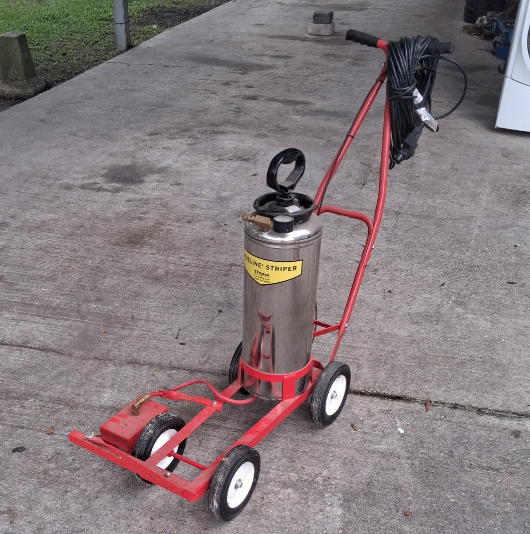 Trueline Air Powered Line Striper 3 Gal Wheeled Cart w/ 50 ft Hose