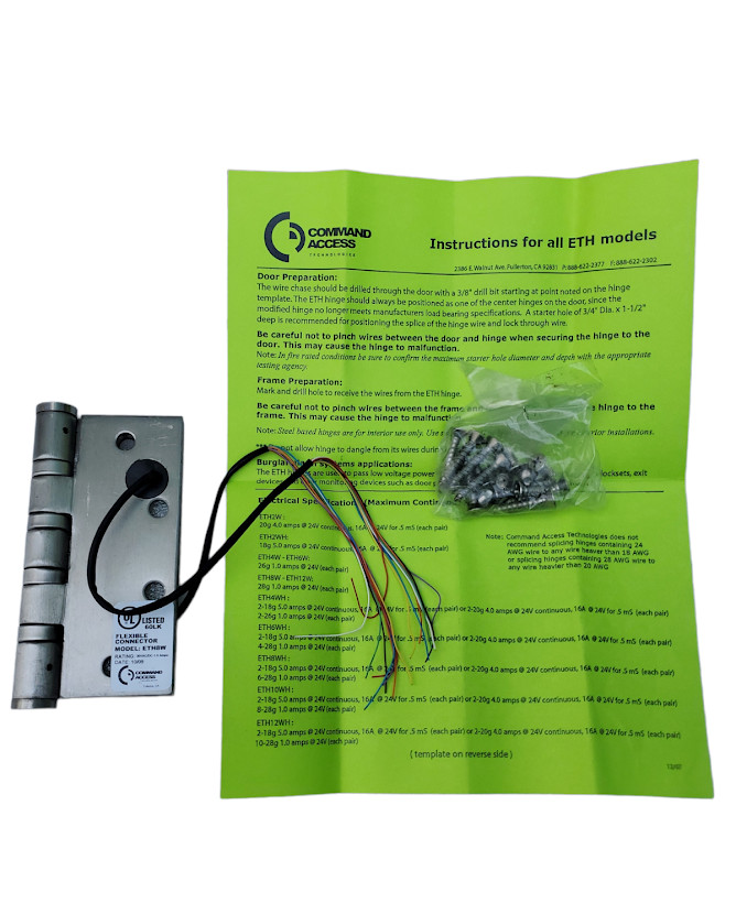 COMMAND ACCESS ELECTRIC HINGE MODEL: ETH8W, Please See Description