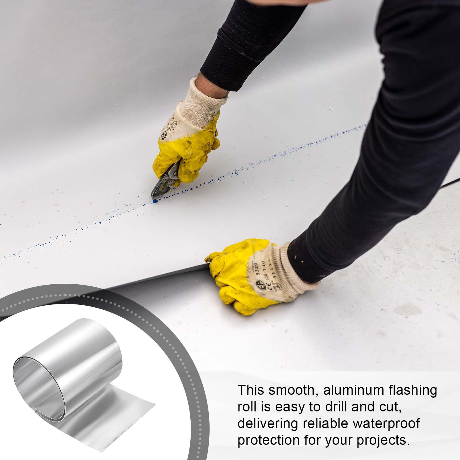 6in x 3.3ft Aluminum Flashing Roll, 0.2mm Metal Roof Panels for House Repair
