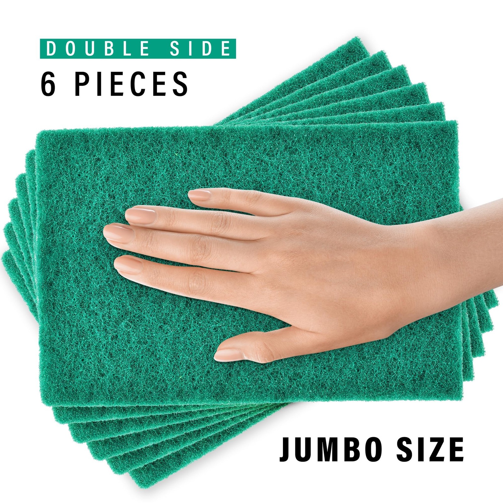DecorRack 6 X-Large Scouring Pads 9″ x 6″ Extra Large Dish Pad for Heavy Duty…