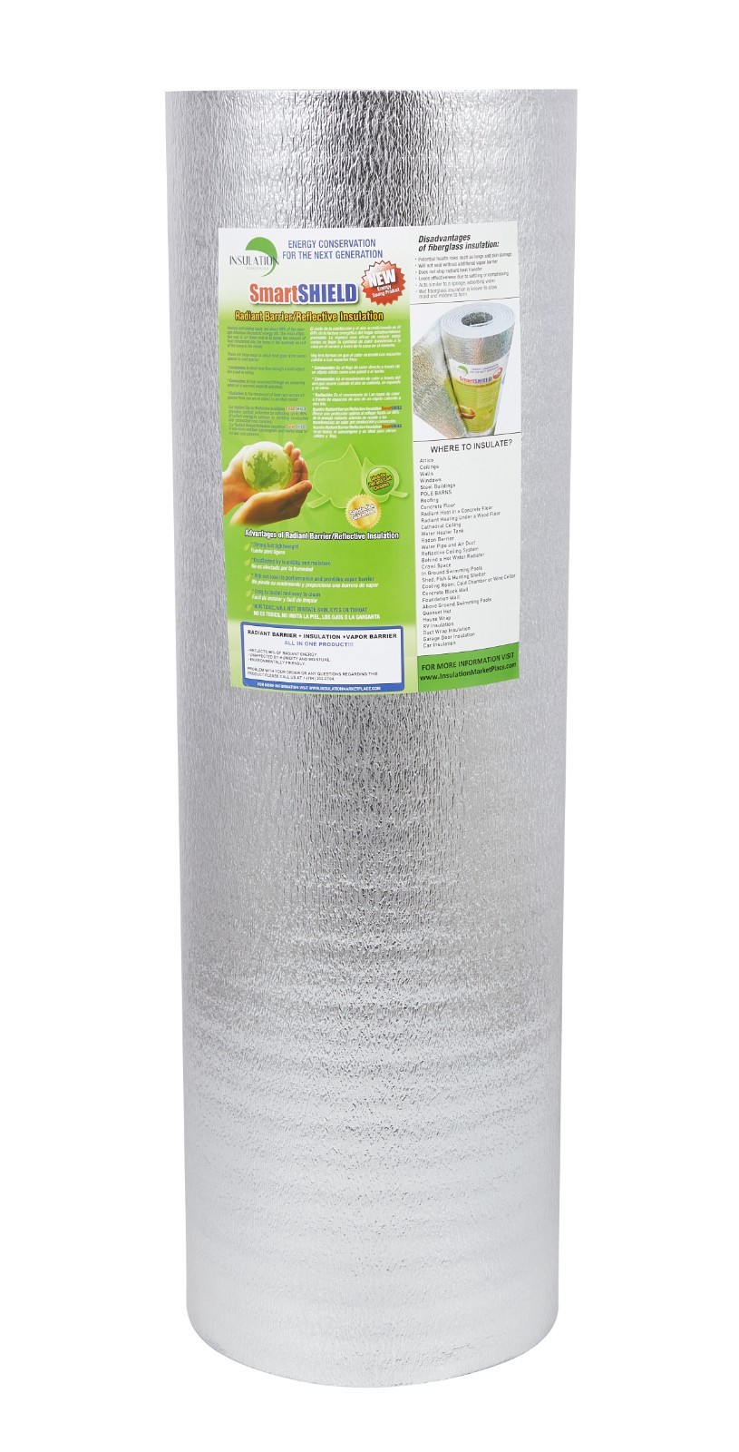 SmartSHIELD -3mm 48″x100Ft Reflective Insulation roll, Foam Core Radiant Barrier