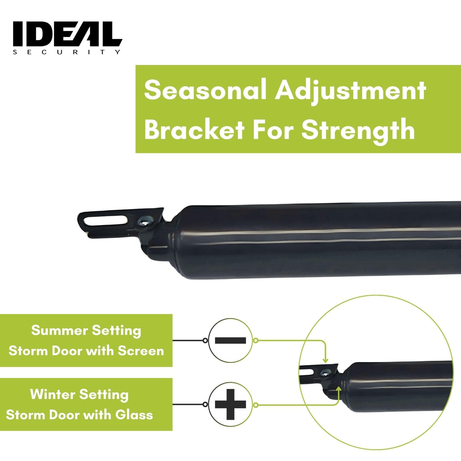 Pneumatic Lock for Screen Door, Black (1.25-2 Inches)