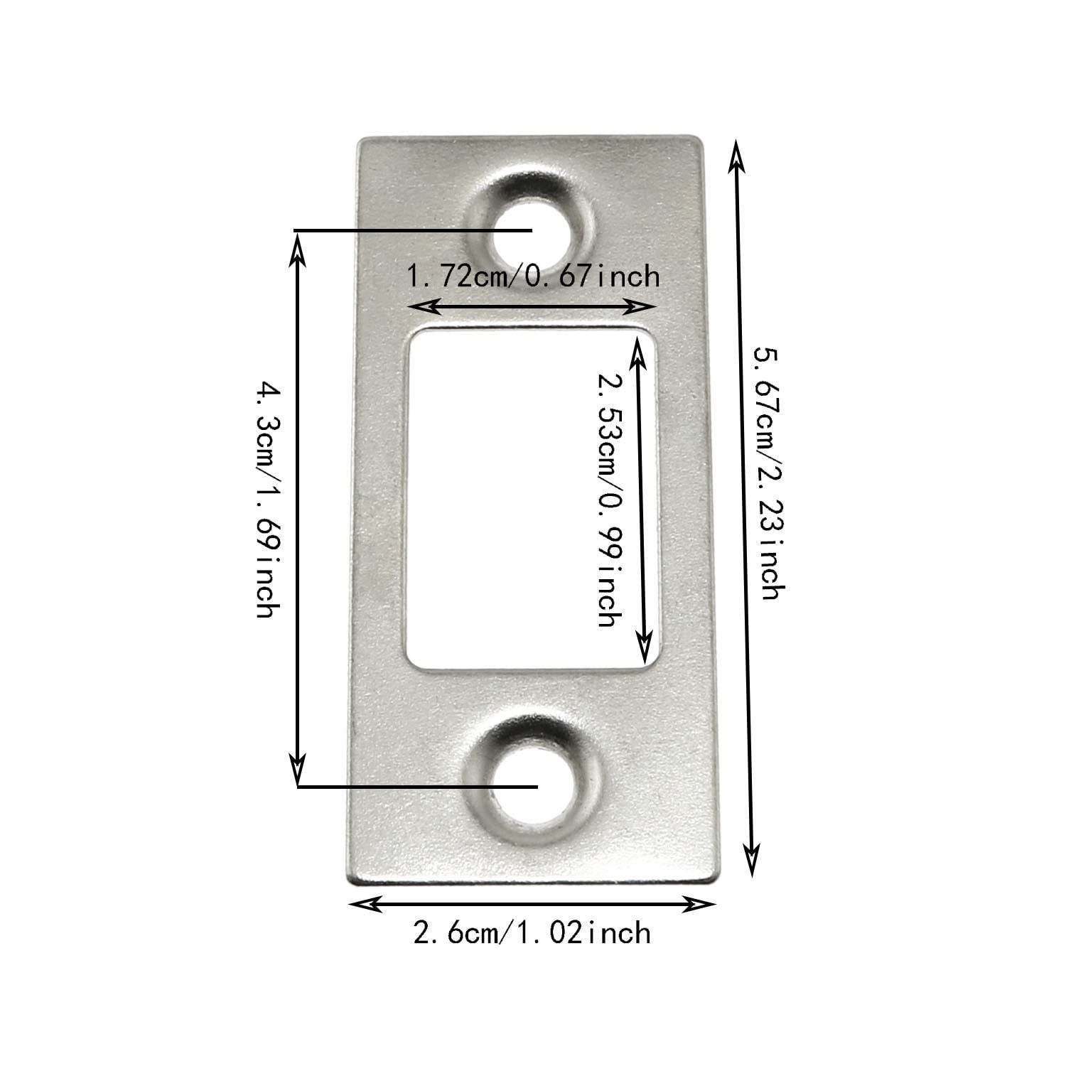 2pcs Deadbolt Strike Plate Door Backplate with Mounting Screws Silver Tone Do…