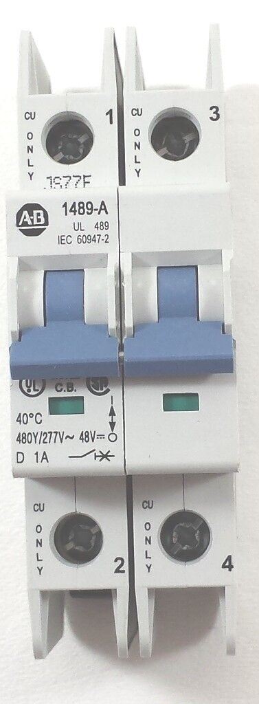 A-B 1489-A2D010R 1A 2P 277/480V DIN-RAIL CIRCUIT BREAKER