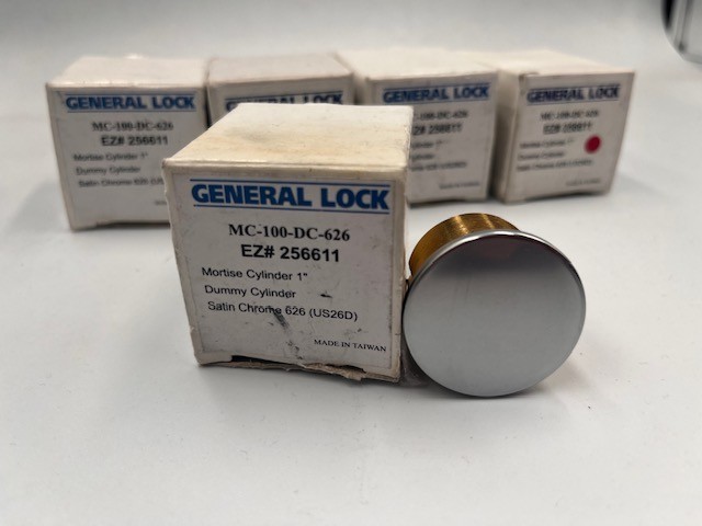 LOT of 5 General Lock 1″ Dummy Cylinder SATIN CHROME MC-100-DC-626 EZ# 256611