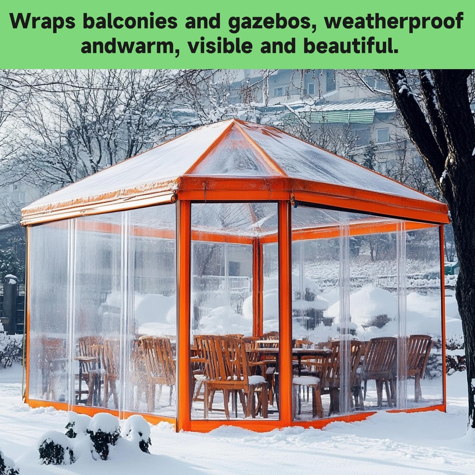 8’x12′ 22Mil Ultra Heavy Duty Clear Vinyl PVC Waterproof Tarps,UV Resistant S…