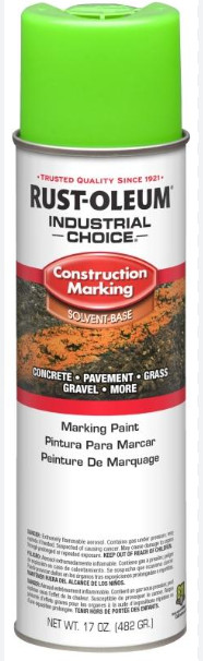 Rust-Oleum 264700 M1400 Construction Marking Fluorescent Green GLOSS 17 OZ.
