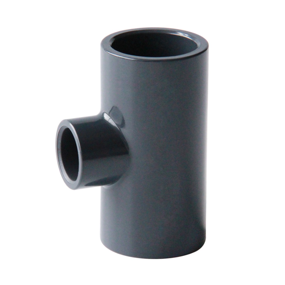 PVC Reducing Tee Connector 90 Degrees Water Supply Pipe Fitting Grey 20mm~90mm