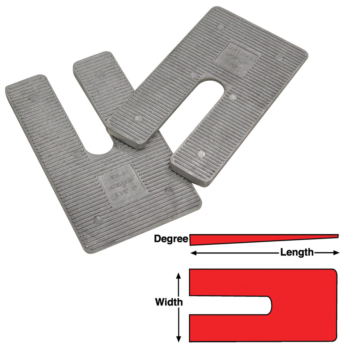 Specialty Products Company Alluminum Alloy Heavy Truck Shims 4×6.5×2.5 DEG (6 p
