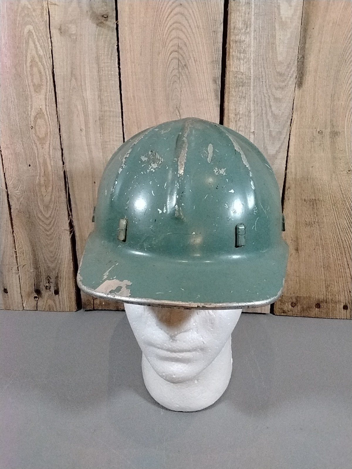 Vintage Aluminum Hard Hat Helmet Painted With Suspension