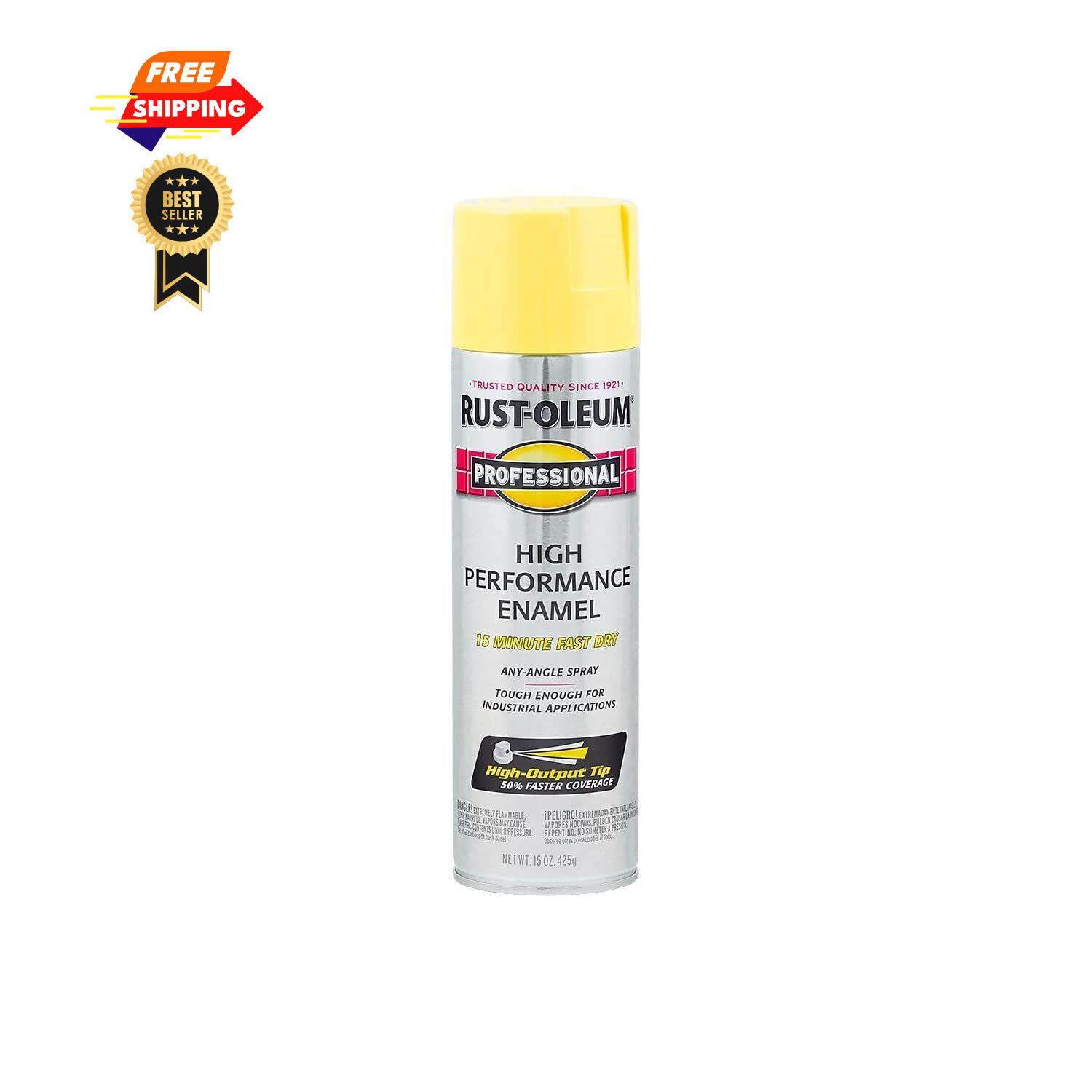 Rust-Oleum 7543838 Professional 15 Ounce (Pack of 1), Gloss Safety Yellow