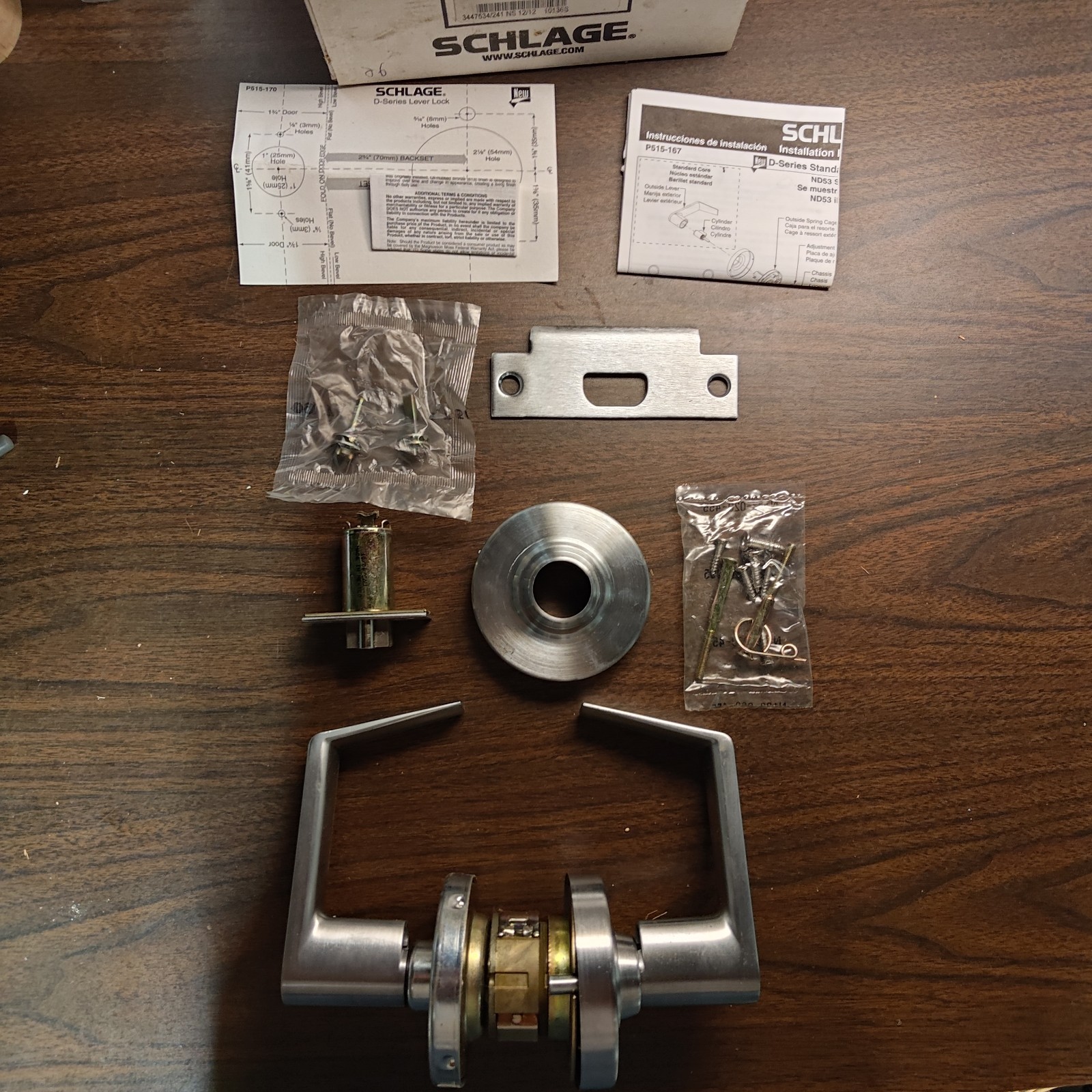 Schlage ND75JD RHO 626 Double SFIC Classroom Security Lever Lock New Open Box