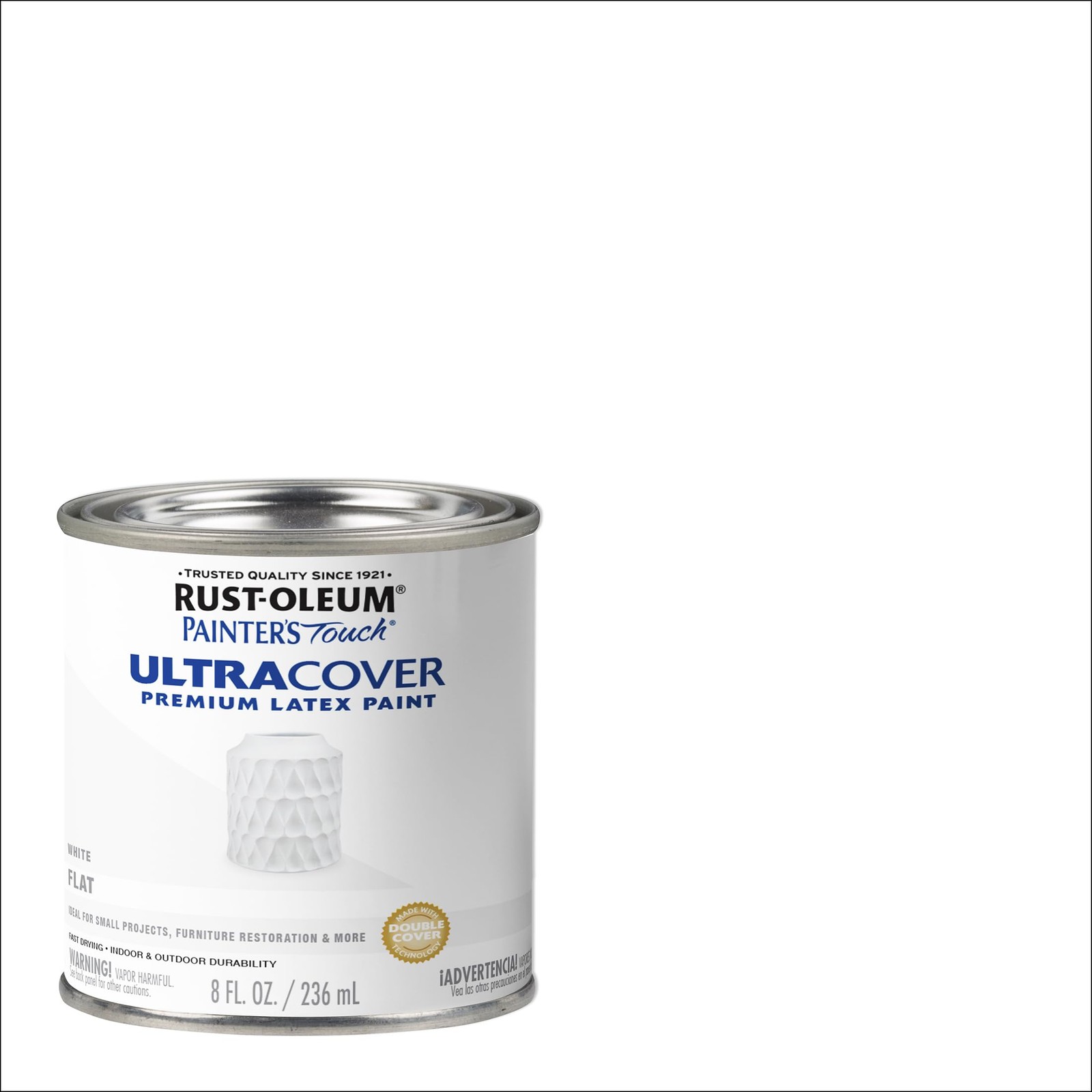 Rust-Oleum Painter’s Touch Latex Brush-On 8 Fl Oz (Pack of 1), Flat White