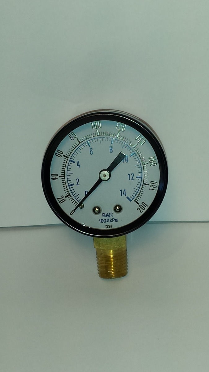 Reinflex/CRP 0-200 PSI 1/4″NPT Lower Mount 2″ Pressure Gauge