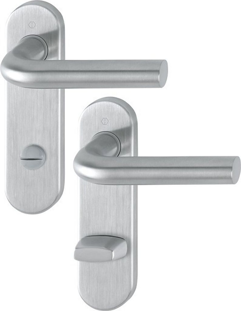 Hoppe 3308465 Bonn E150Z/353K F69 DIN 1906 8/78 40-45 Short Plate Stainless Steel Matt