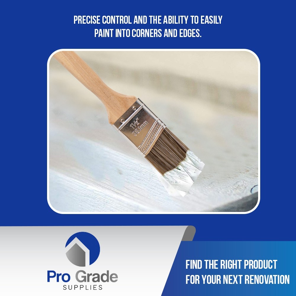 Pro Grade – Paint Brushes – 12Ea 1.5″ Angle Brushes