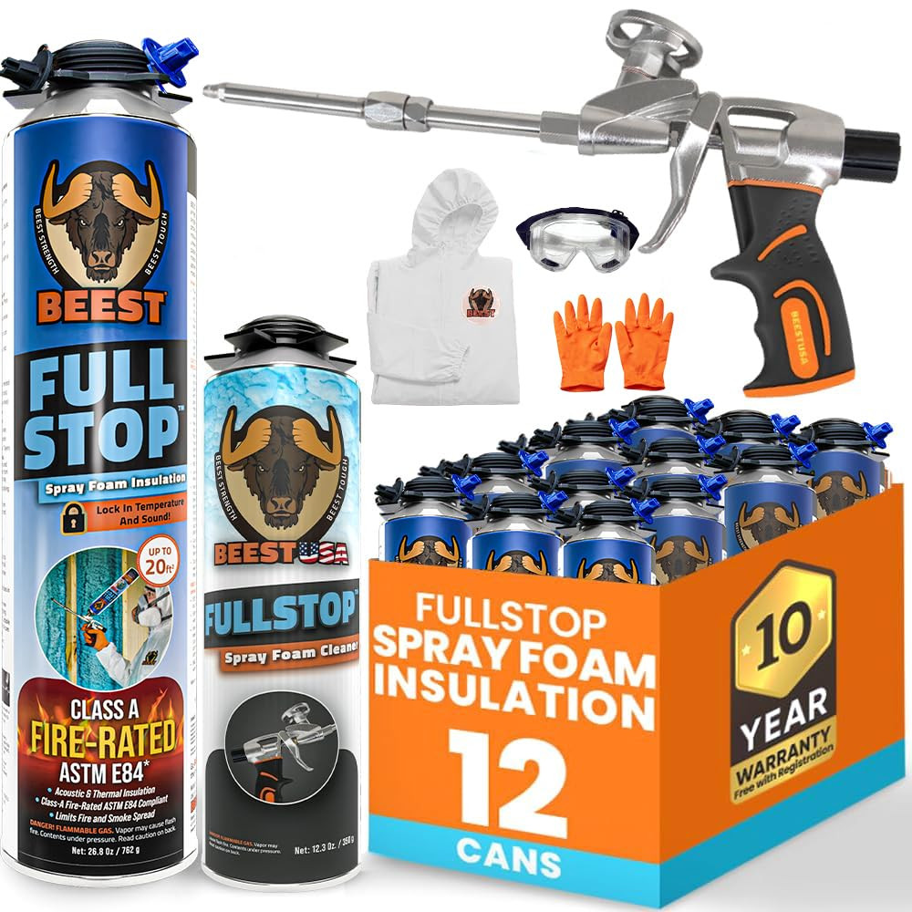 Fullstop Spray Foam Insulation Kit – 240 Board Ft/Sq.Ft. Fire Rated Spray Insula