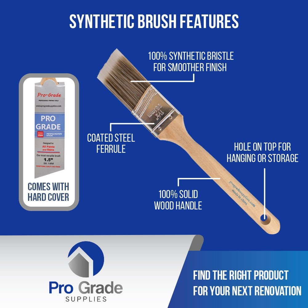 Pro Grade – Paint Brushes – 12Ea 1.5″ Angle Brushes