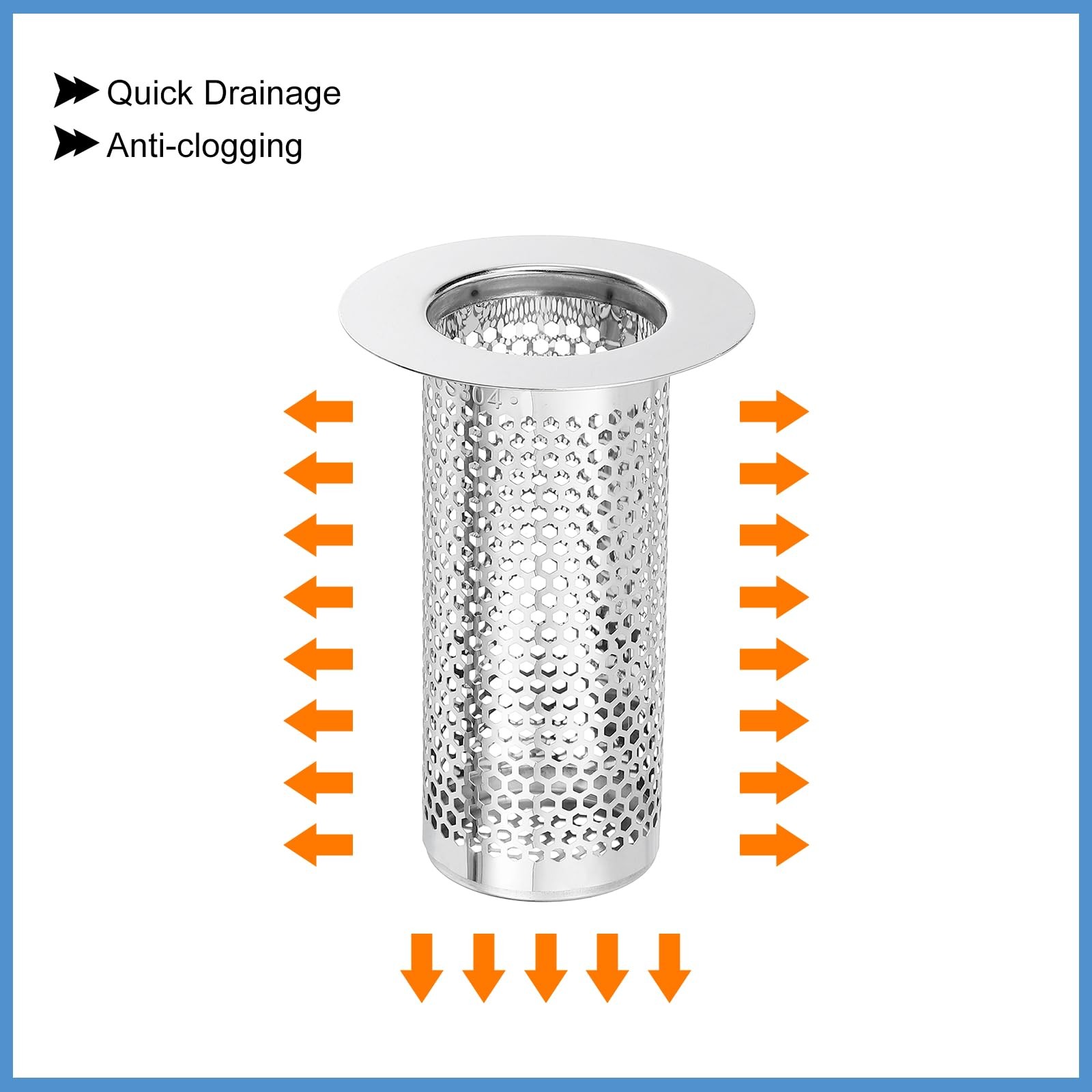 uxcell 3 Pack Shower Drain Strainer, 3.2″ x 2.2″ 304 Stainless x