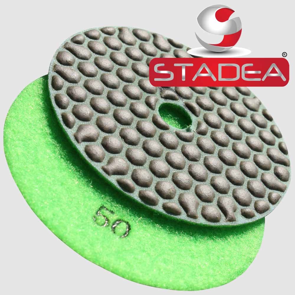 STADEA 4″ Diamond Dry Concrete Stone Marble Granite Polishing Pads 8+1 Set Kit