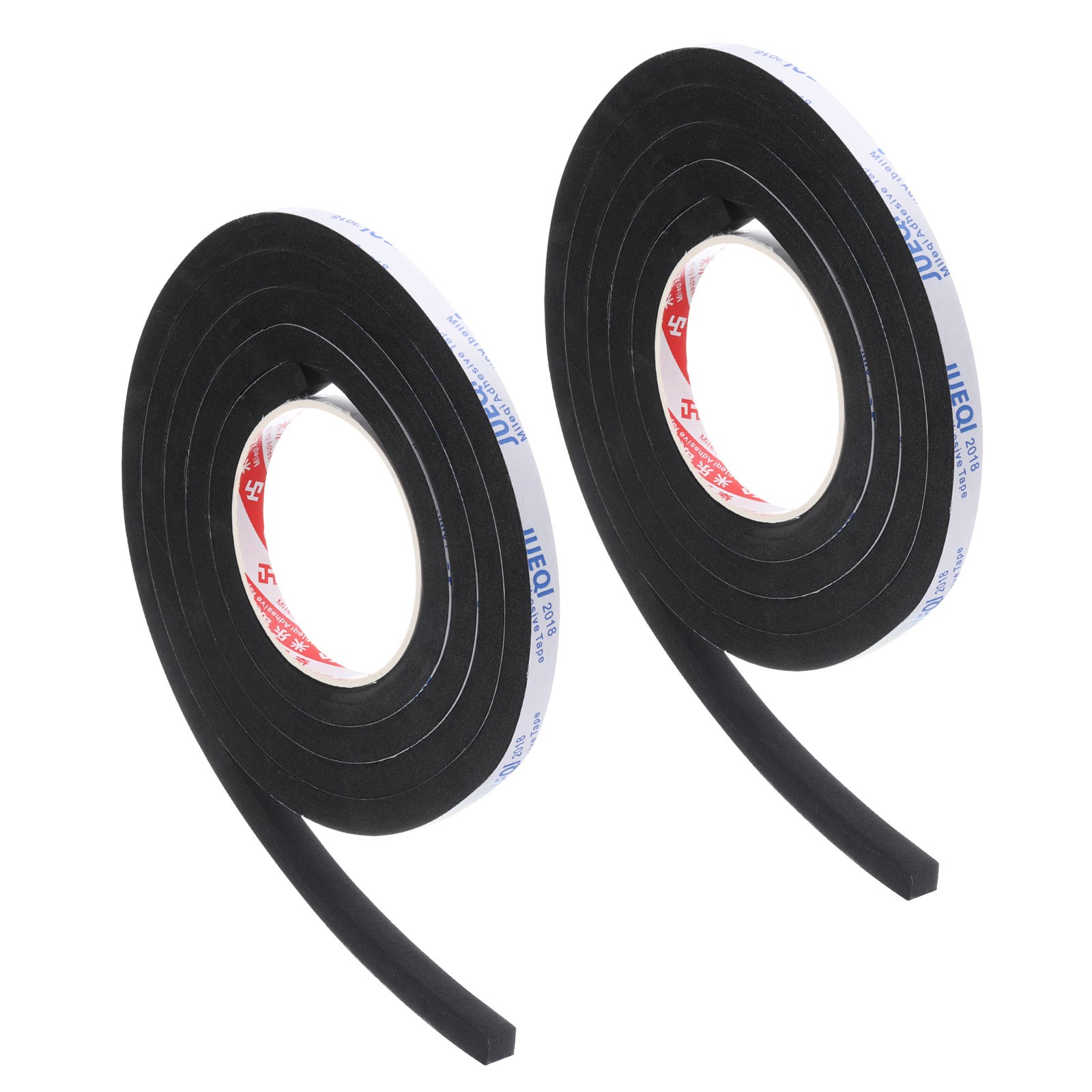 2 Roll 3/8″W x 3/8″T x 6.6Ft Self-Adhesive EVA Insulation Foam Tape, Black