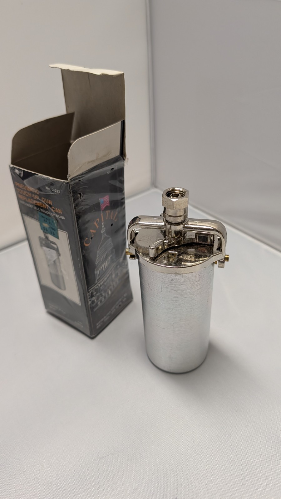 Vintage New Capital Pneumatic Touch-up Gun Canister 1/4 Made In USA