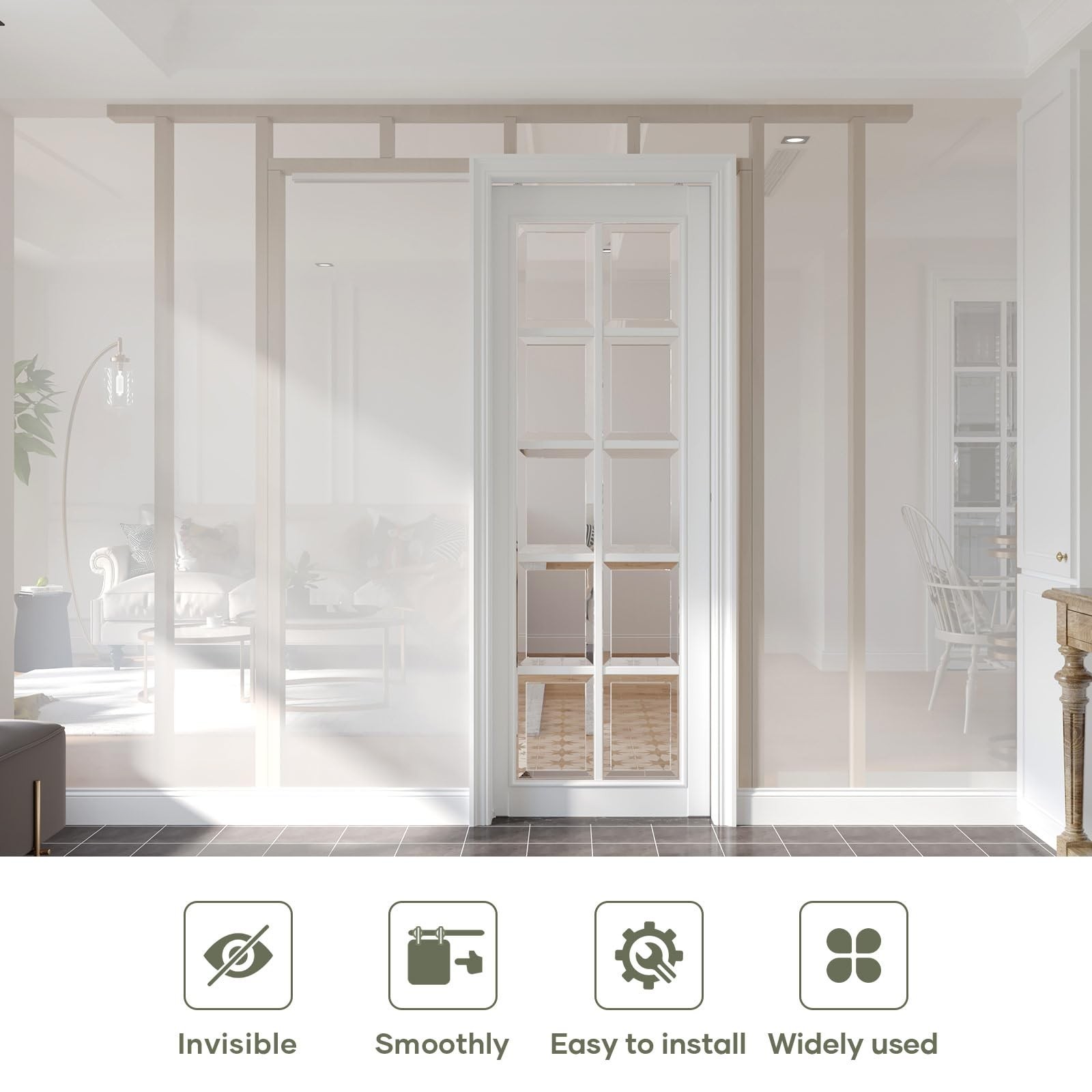 5.3FT/64in Sliding Pocket Door Hardware Kit,Commercial Grade,Aluminum Box Rai…