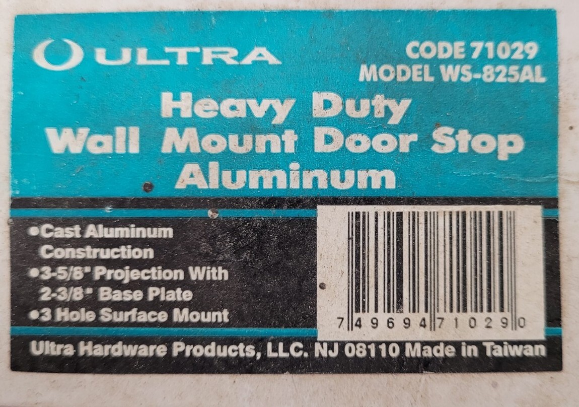 Ultra – Heavy Duty Wall Mount Door Stop WS-825AL – Aluminum