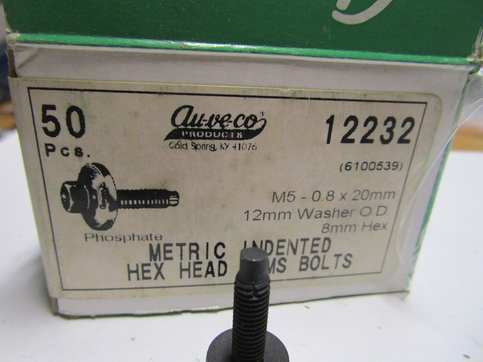 AUVECO 12232 M5-0.8 X 20MM HEX HD SEMS THRD CUTTING SCREW QTY 50
