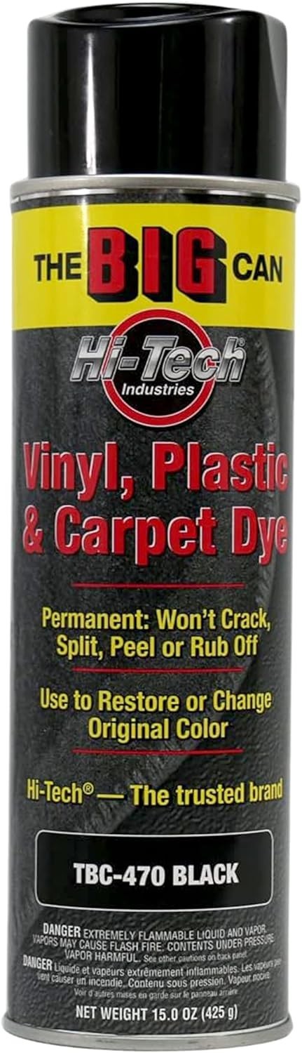 HI-TECH Black Dye Spray 15oz. – Fabric, Carpet, Vinyl Restorer – Big Can Formula