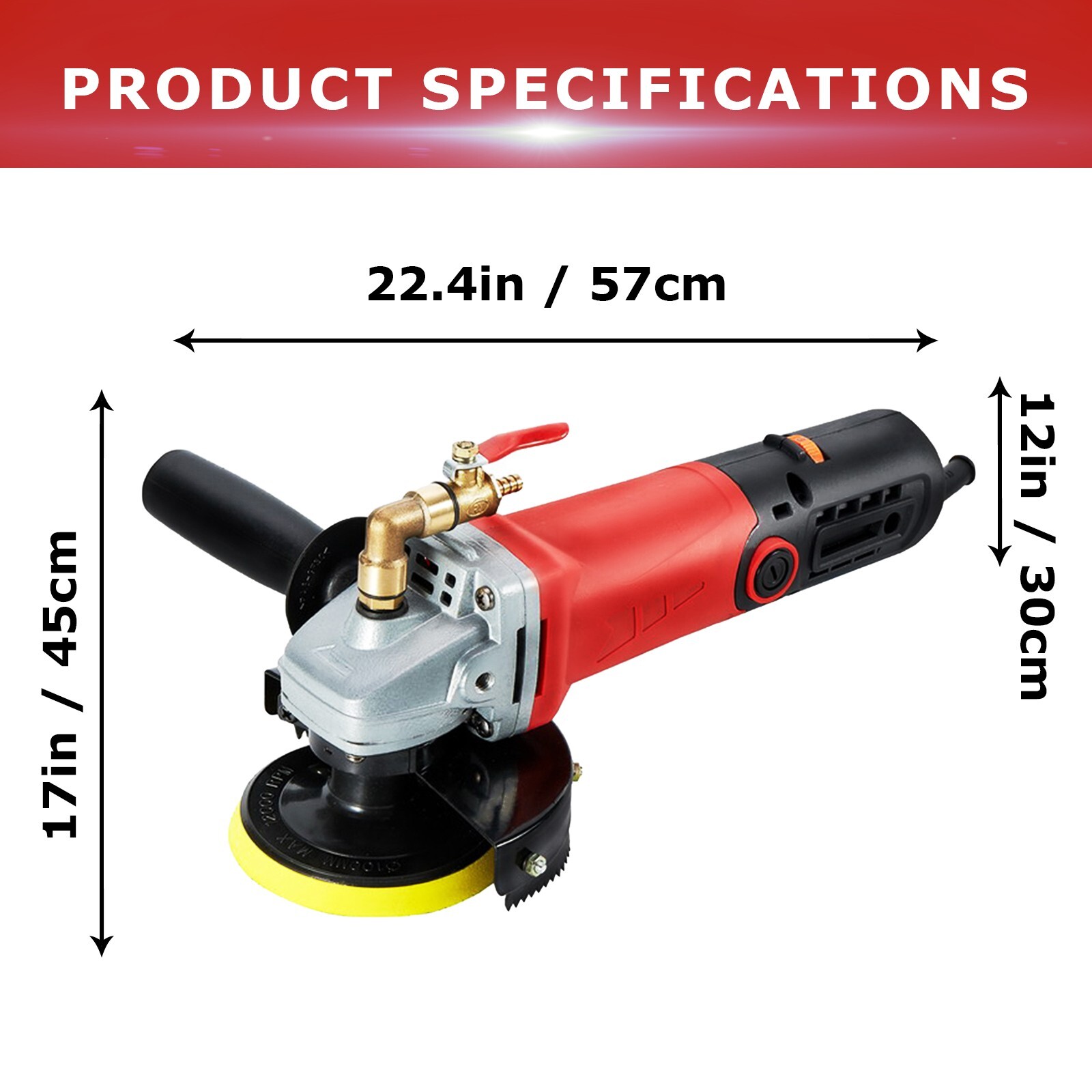 4″ Variable Speed Electric Wet Stone Polisher for Granite Marble Concrete
