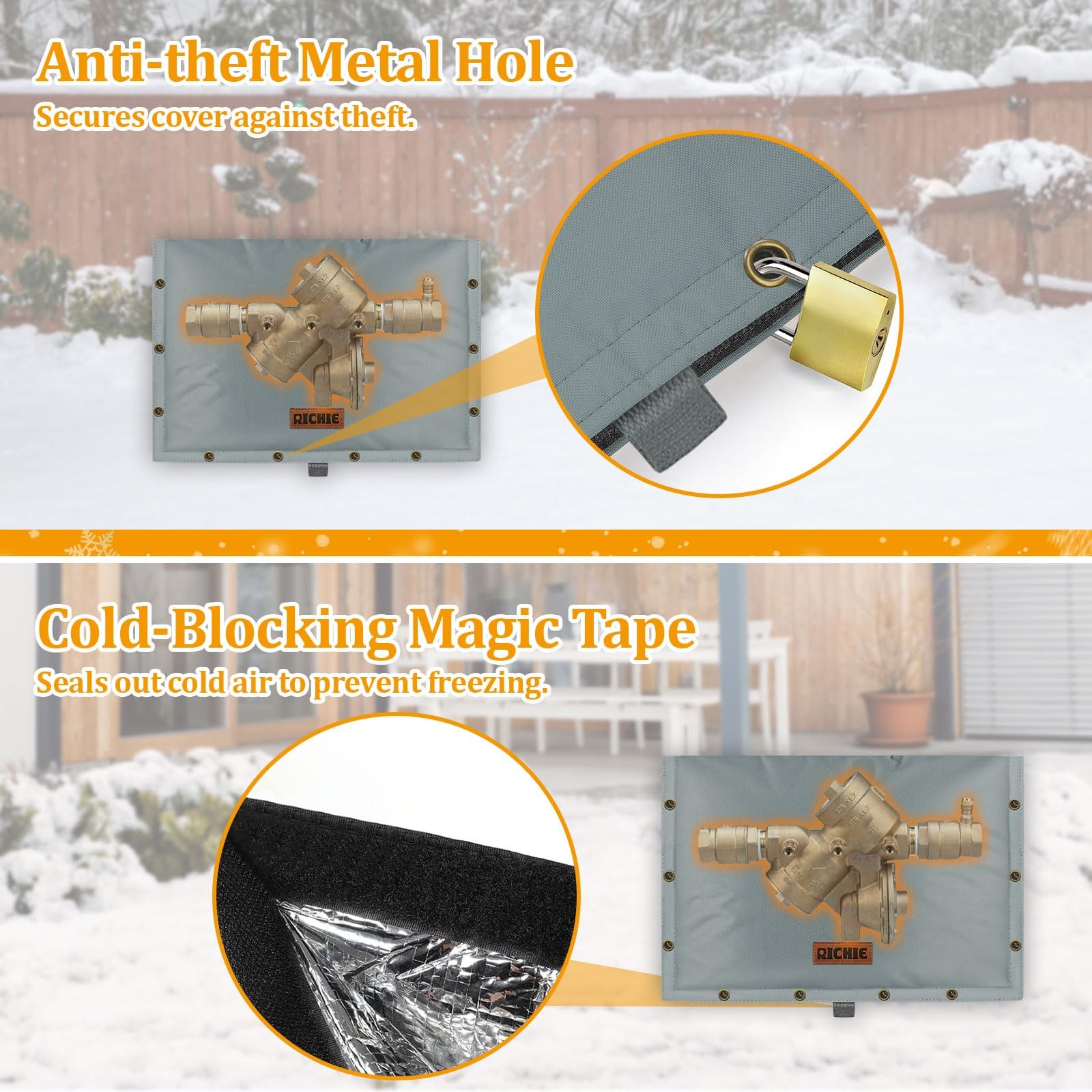 Richie Backflow Preventer Insulated Cover 5F For Winter Freeze Protection 21 W