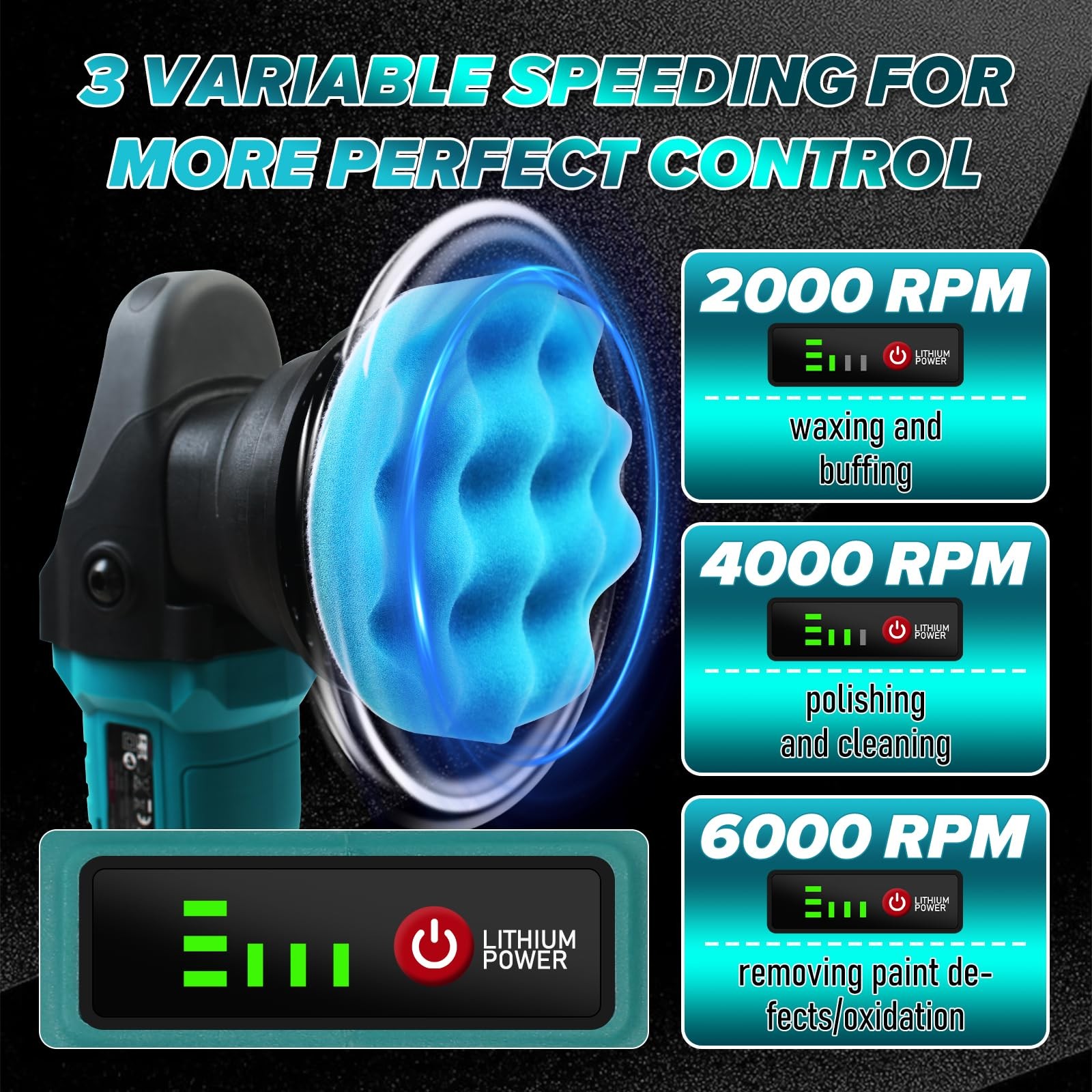 ZUYIYI Cordless Buffer Polisher for Makita 18V Battery, 5 Inch Orbital Polish…