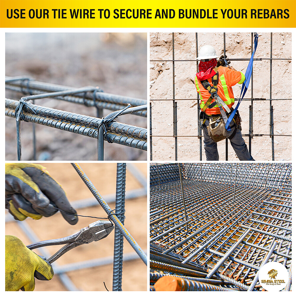 ReBar Tie Wire, 16 Gage PVC Yellow coated, 3.0 lb Rolls 1 – 100 Qty SIMBA STEEL