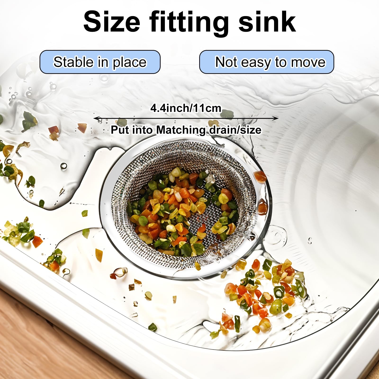 40pcs 4.5″ Mesh Sink Strainer for Kitchen, Stainless Steel Drain…