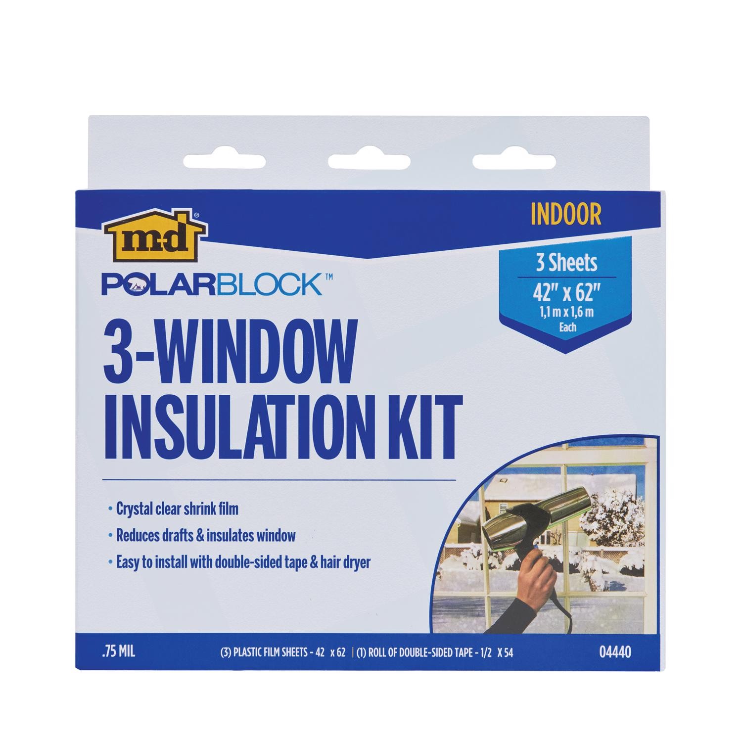 M-D Building Products 04440 3-Windows Shrink and Seal Window Kit 42 x 62 in.
