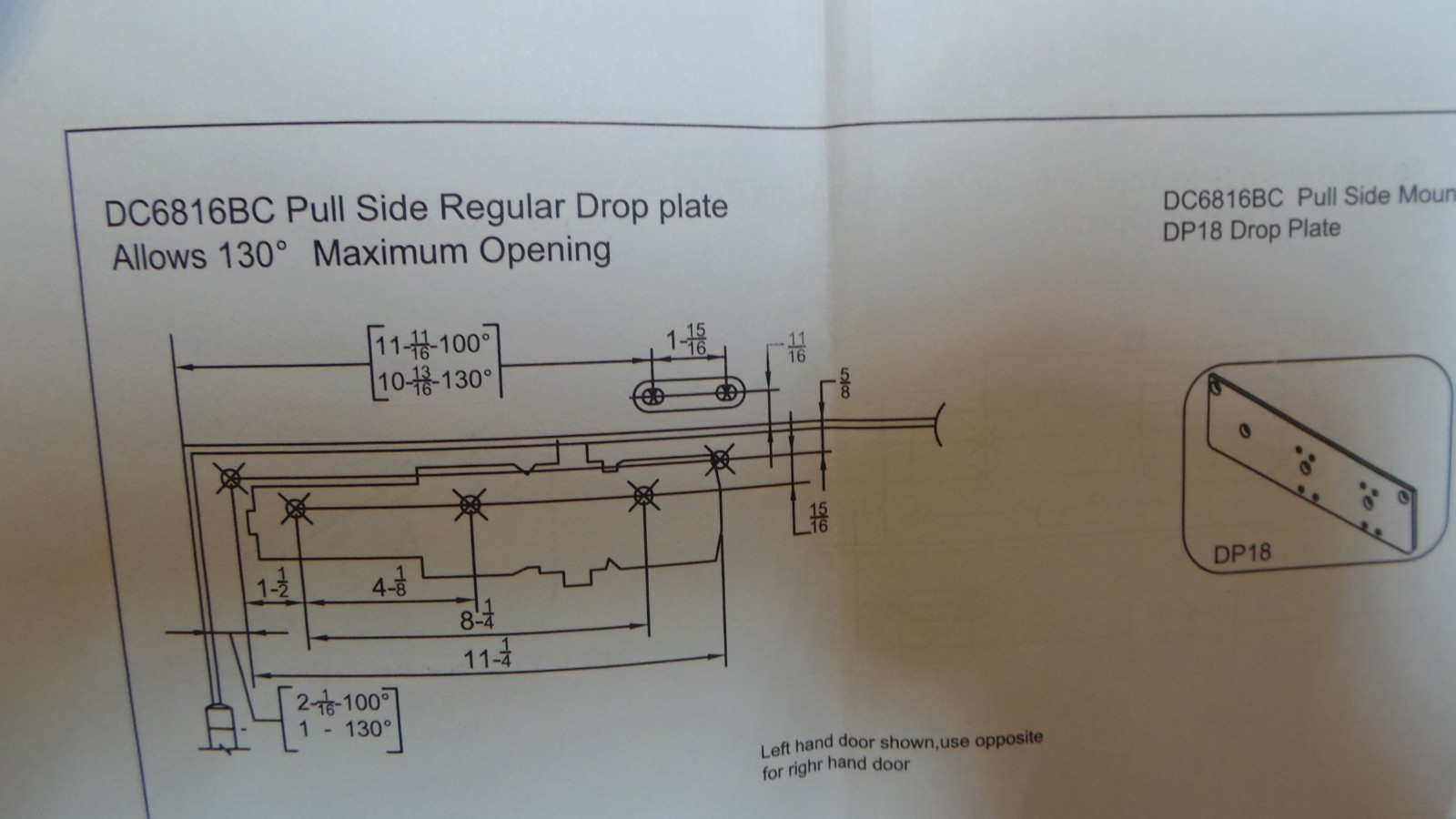 1 – LSDA 091185 Drop Plate DC6816 Parallel Arm, Aluminum Color. NEW DP18DU
