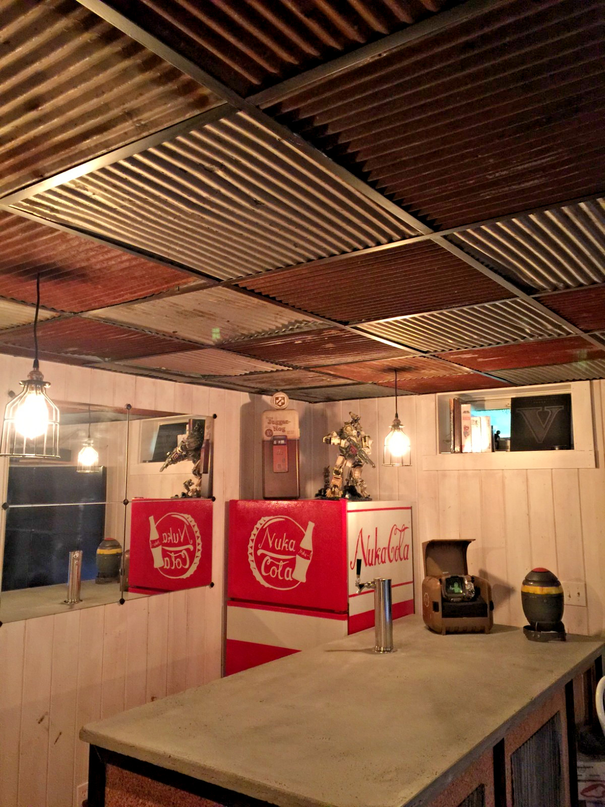 Reclaimed Corrugated Metal Sheet 2×2 Vintage Decor Drop Ceiling Tiles 40 sq.ft.