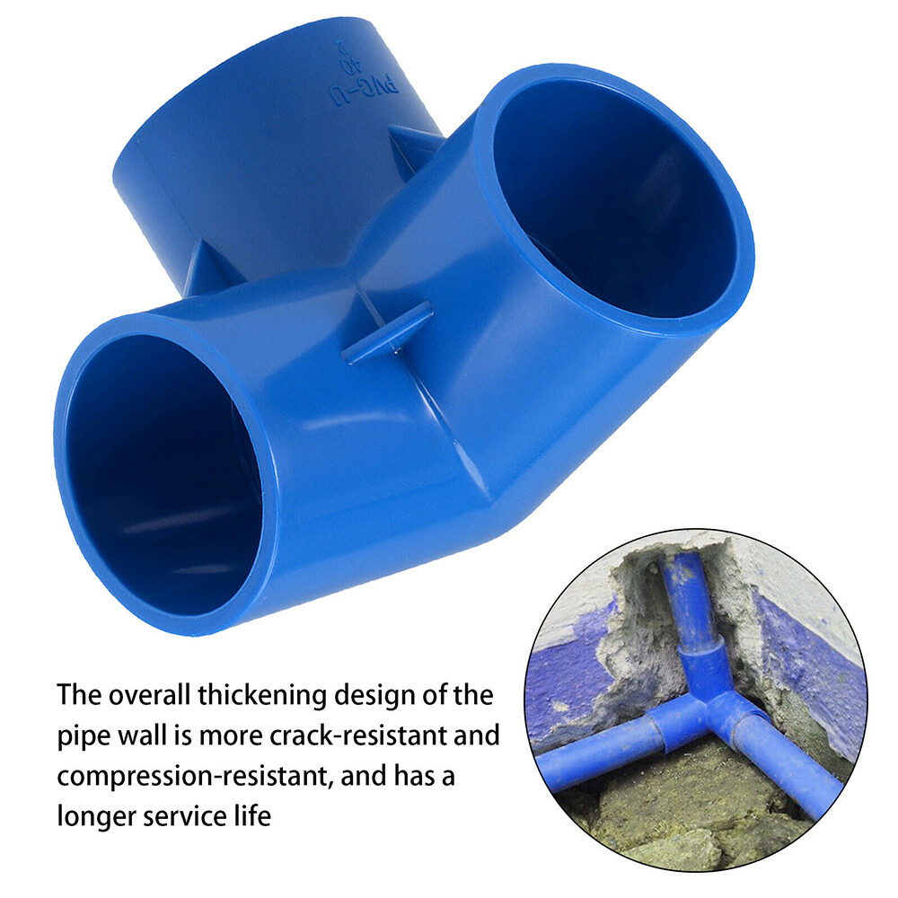 20/25/32/40/50mm PVC 3-Way Elbow Socket Coupling Pipe Fitting White/Blue/Grey